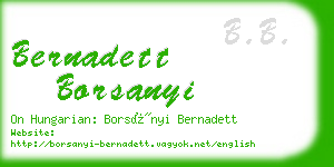 bernadett borsanyi business card